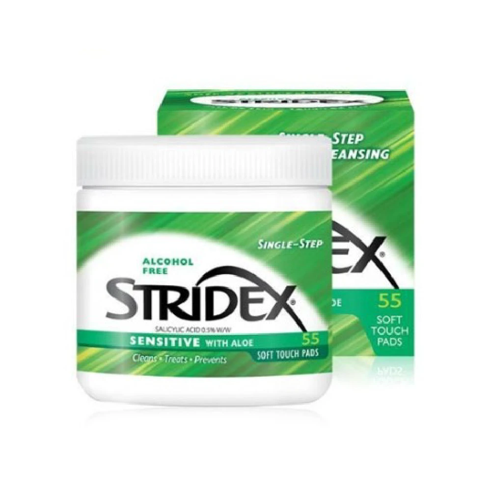 (Stridex Sensitive with Aloe, Alcohol-Free, 55 Soft Touch Pads - (55pc