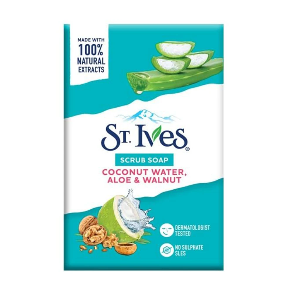 St. Ives Scrub Soap with Coconut Water, Aloe, and Walnut - 125g