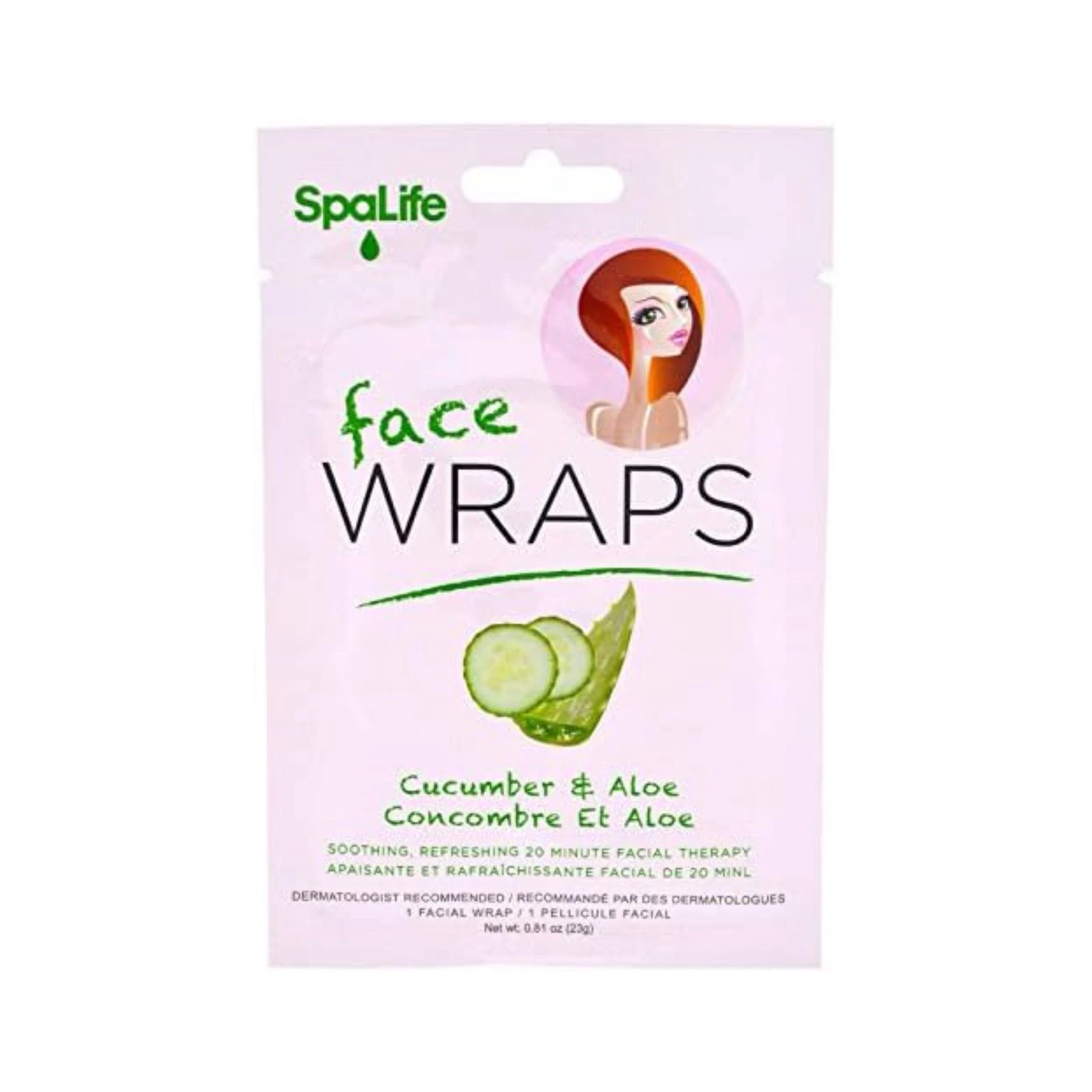 SpaLife Cucumber and Aloe Hydrating Facial Mask Wrap - 1sheet