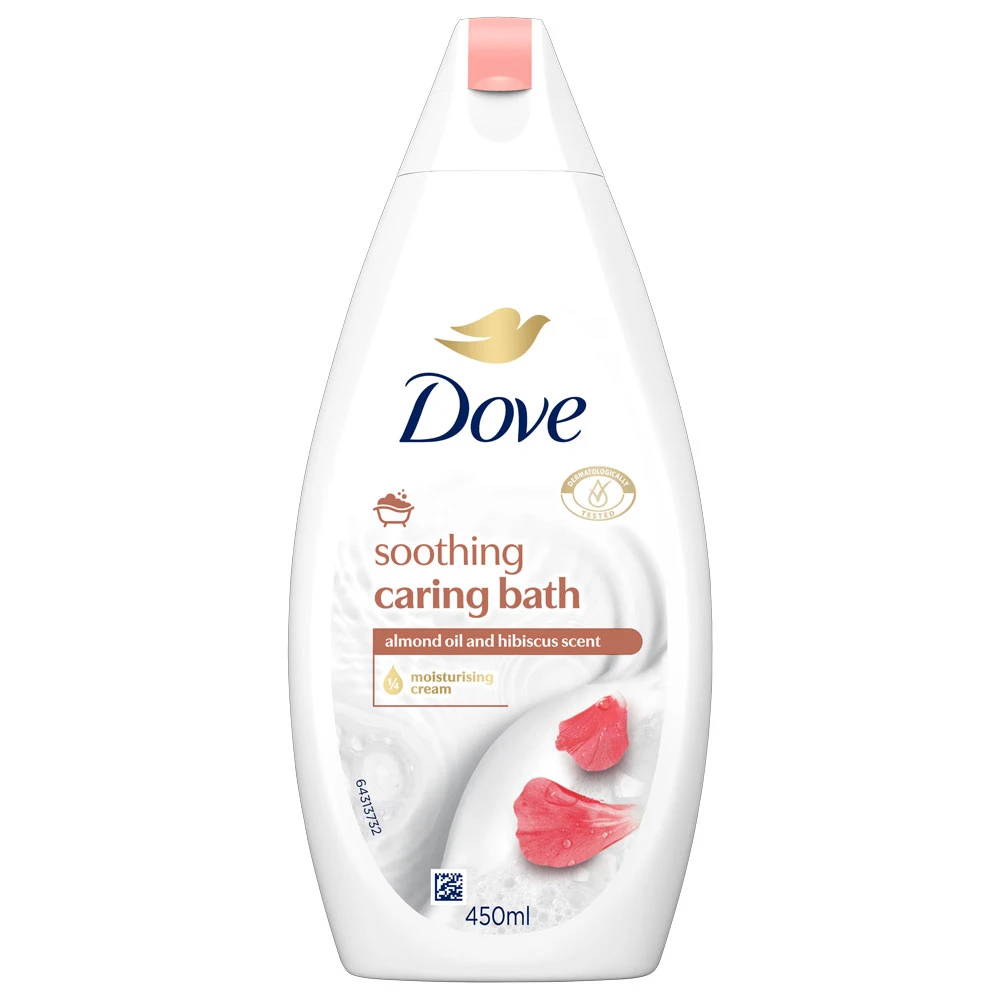 Dove Soothing Caring Bath – Almond Oil & Hibiscus Scent - 450ml
