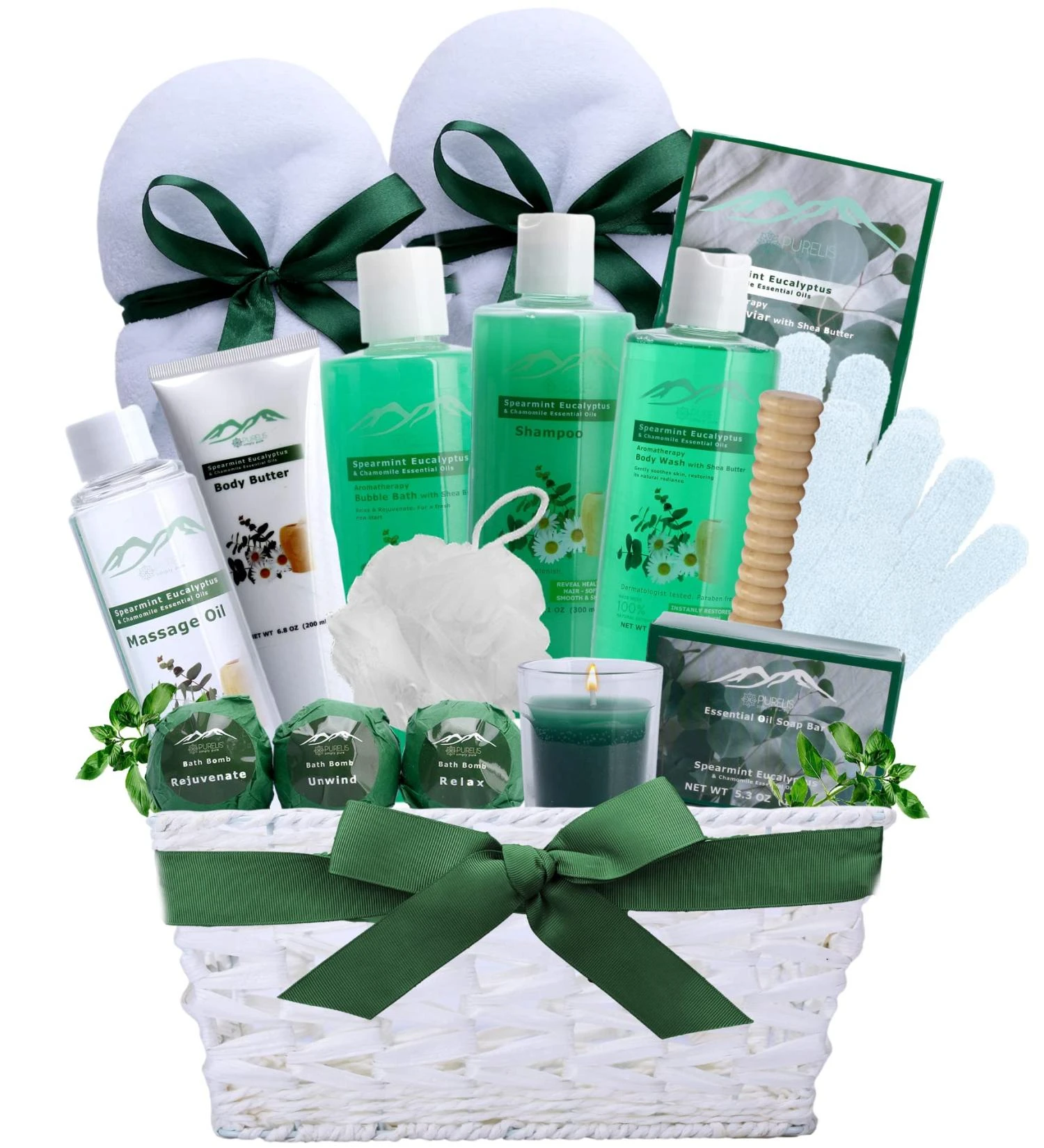 Purelis Simply Pure – Spearmint Eucalyptus Bath & Pampering Basket