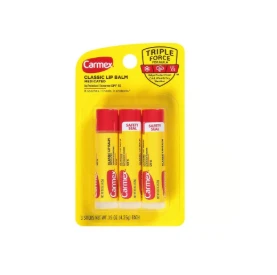 Carmex Classic Lip Balm Medicated SPF 15 – Triple Force Formula (3-Pack)